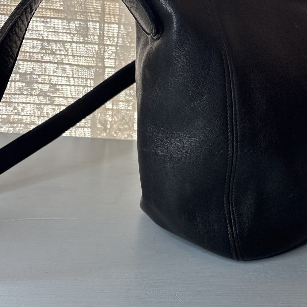 Vintage COACH Black Leather, Monterey Hobo Shoulder Bucket Bag, 90s USA - Picture 6 of 16